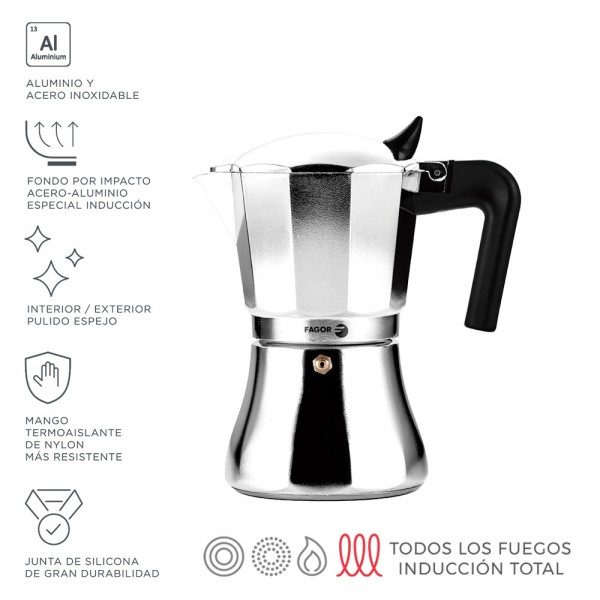 Cafetera cupy de aluminio 6 tazas
