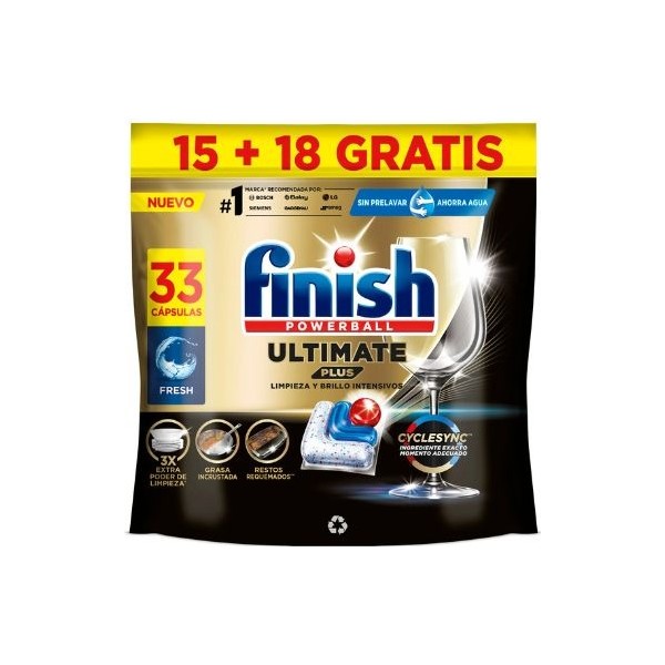 Finish lavavajillas Ultimate plus 15 + 18 GRATIS